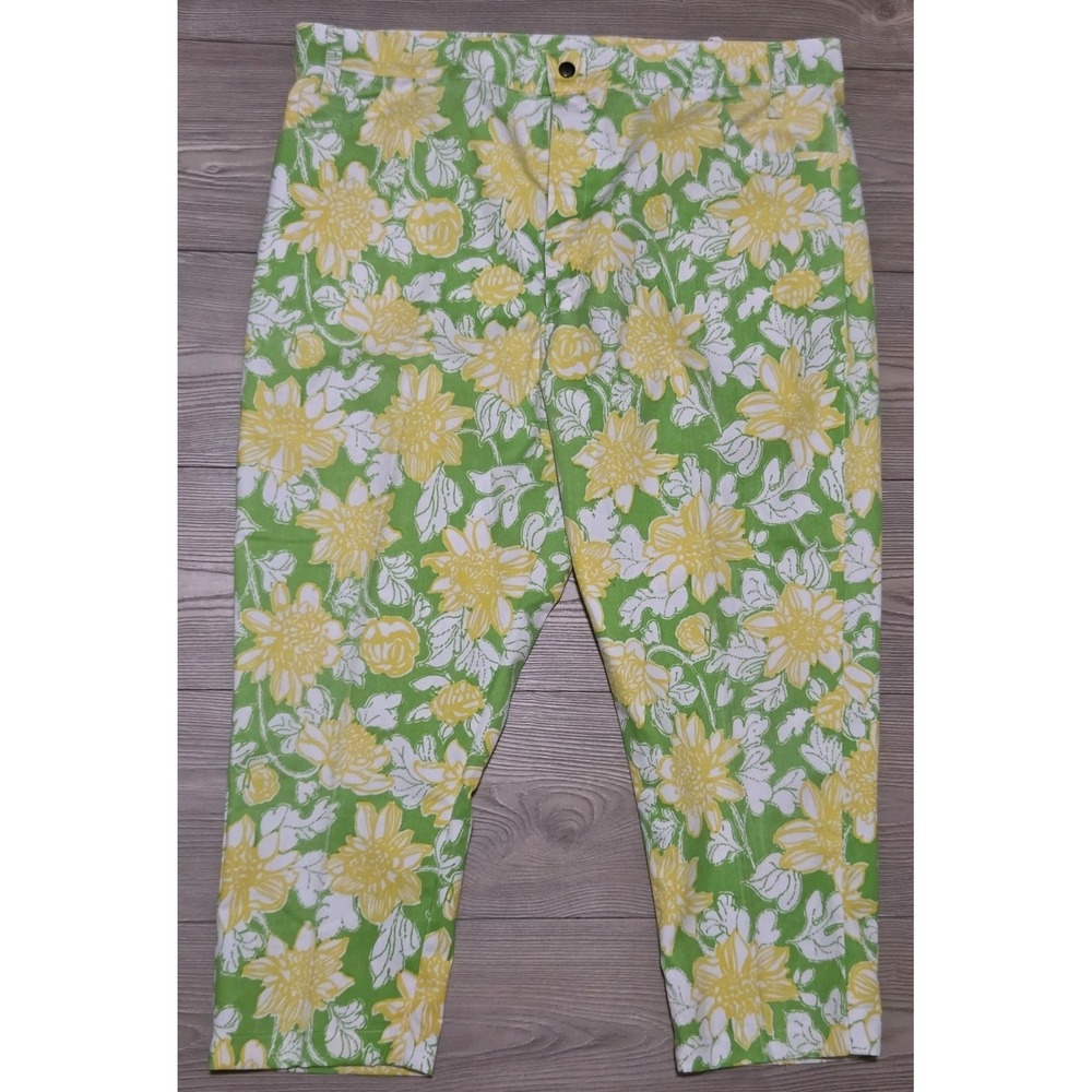 Lilly Pulitzer Vintage Pants Mens Stuff Palm Beach Size 38x24 Green Yellow